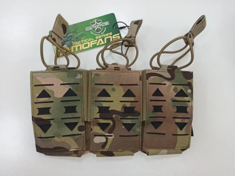 Превью товара Подсумок Camofans для маг.АК тройной под 3 маг. открытый мультикам
